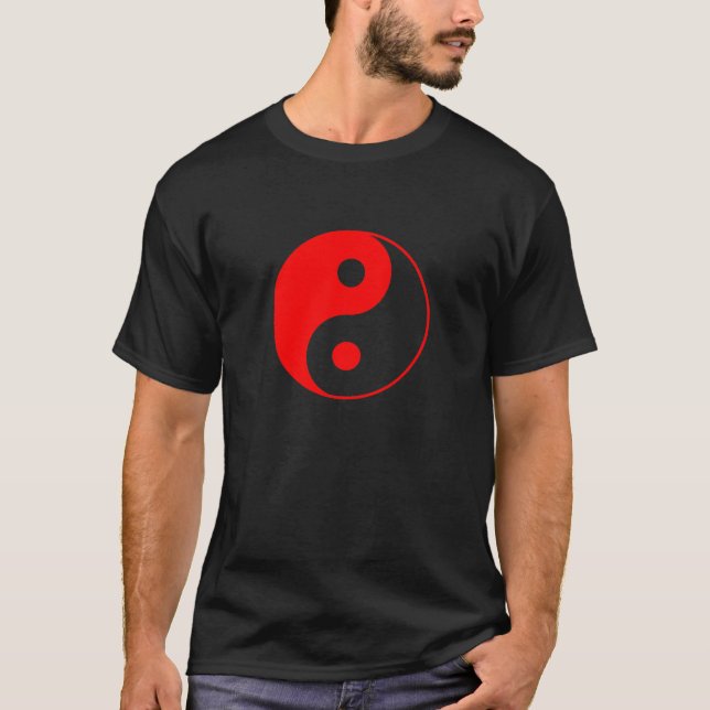 Camiseta Símbolo vermelho de Yin Yang (Frente)