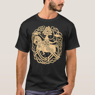 Camiseta Símbolo Viking Horse Warrior Nordic Mythology Valh