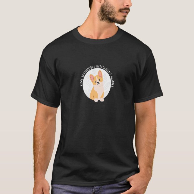 Camiseta Símbolo Virgo Zodiac Cachorro Corgi Astrologia Est (Frente)