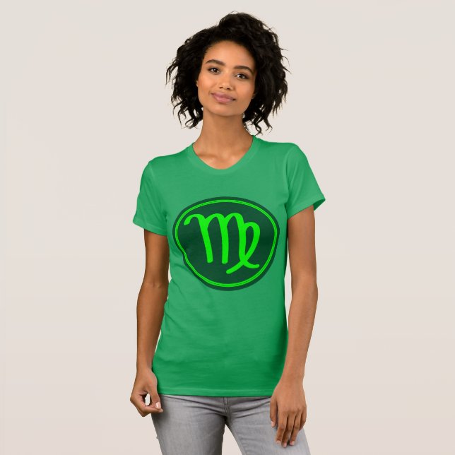 Camiseta Símbolo Virgo Zodiac - Mistura Verde (Frente Completa)