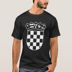 Camiseta Símbolo Xadrez Croata Preto e Branco