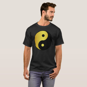 Camiseta Símbolo Yin e Yang Dourada filosofia asiática