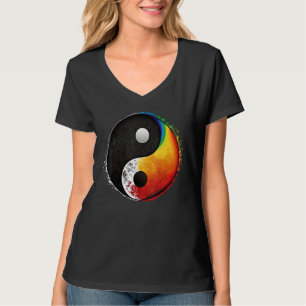 Camiseta Símbolo Yin Yang do Orgulho Gay no Yin Yang Taijit