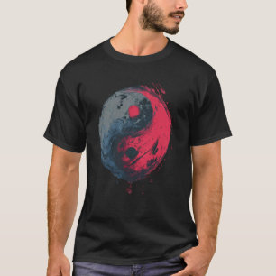 Camiseta Símbolo Yin Yang Pincelada Zen Equilíbrio Arte