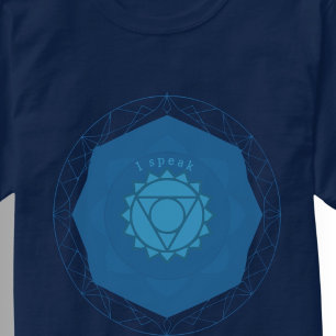 Camiseta Símbolo Yoga Throat Chakra Blue Vishuddha