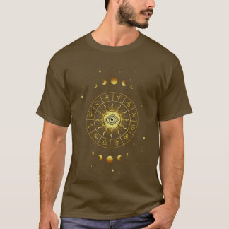 Camiseta Símbolo Zodiac Astrologia Geometria Sagrada Cósmic