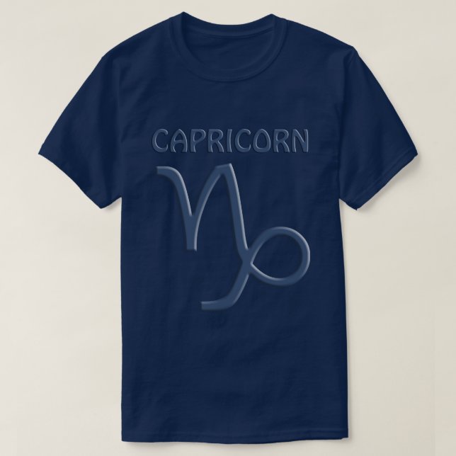 Camiseta Símbolo Zodiac Azul Capricórnio Mens T-Shirt (Frente do Design)