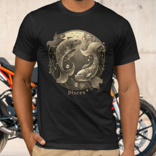 Camiseta Símbolo Zodiac Celestial Fantasy Peixes Mens