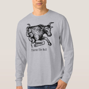 Camiseta Símbolo Zodiac do Renascimento Medieval Taurus Bul