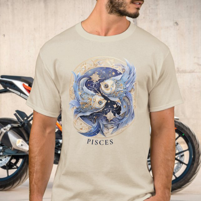 Camiseta Símbolo Zodiac Fish Celestial Fantasy Peixes Mens (Criador carregado)