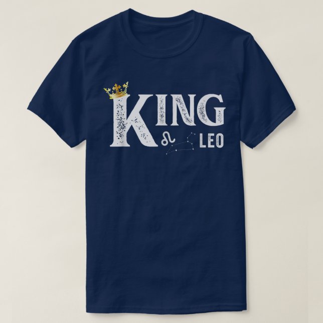 Camiseta Símbolo Zodiac Leo Equipe Normal Rei Leo Zodiac 25 (Frente do Design)