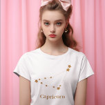 Camiseta Símbolo Zodiac Moderno, Capricórnio Dourado | Elem<br><div class="desc">Símbolo Zodiac Moderno,  Capricórnio Dourado | Elemento Terra</div>