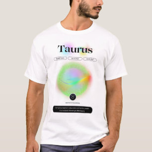 Camiseta Símbolo Zodiac Moderno Taurus Cita Elemento da Ter