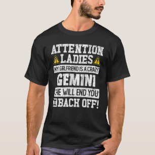 Camiseta Símbolo Zodiac - Namorada Gráfico Gemini