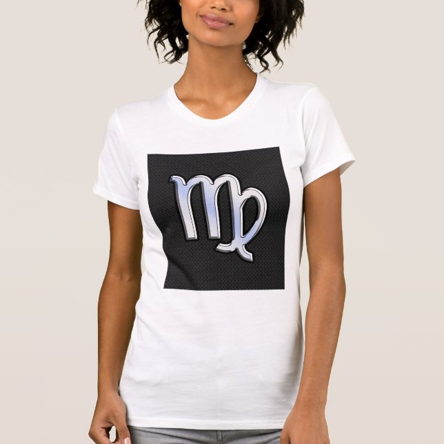Camiseta Símbolo Zodiac Silver Chrome Virgo (Frente)
