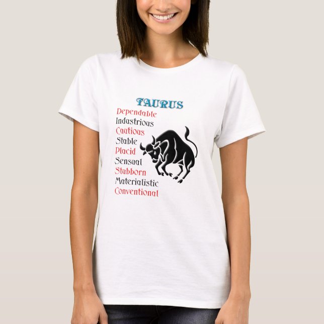 Camiseta Símbolo Zodiac Taurus Horoscope (Frente)