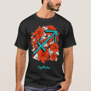 Camiseta Símbolo Zodíaco Floral Sagitário