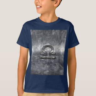 Camiseta Símbolo Zodíaco Industrial do Aço Prateado