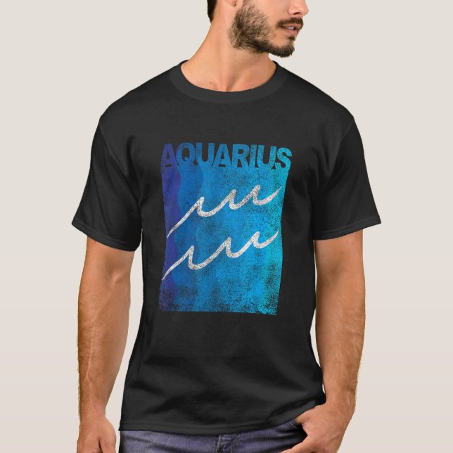 Camiseta Símbolo Zodíaco Símbolo Aquário Mens ou Mulheres (Frente)