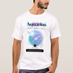 Camiseta Símbolo Zodiano Moderno Aquarius Citar Elemento de