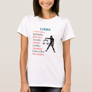 Camiseta Símbolo Zodiodítico Libra Horoscópio
