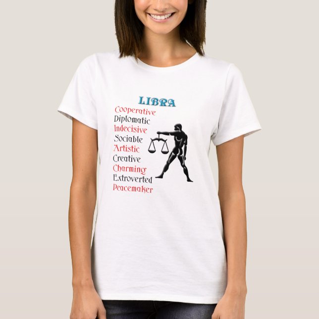 Camiseta Símbolo Zodiodítico Libra Horoscópio (Frente)