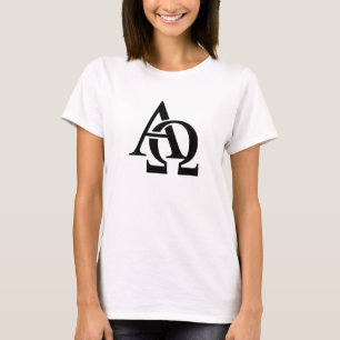 Camiseta Símbolos alfa e ômega Cartas De Alfabeto Grego