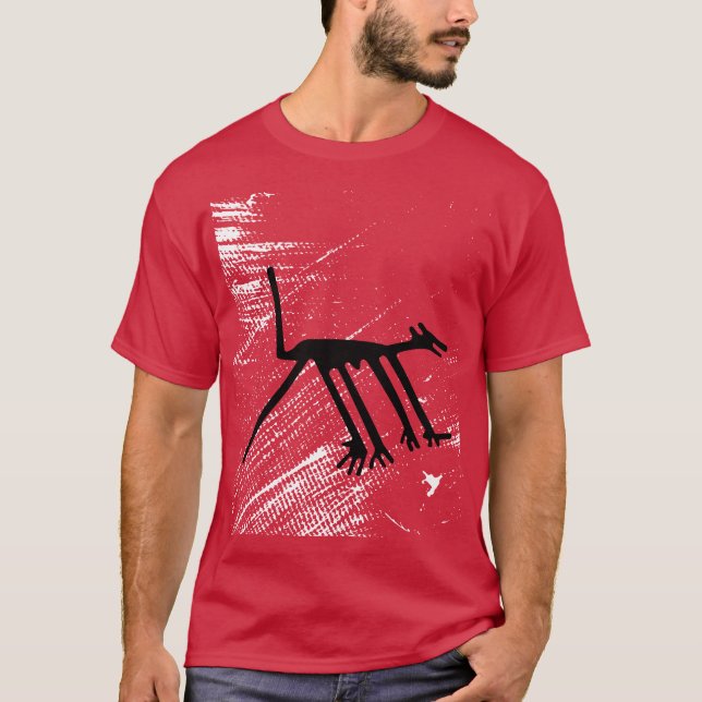 Camiseta Símbolos animais Cão antigo nazca do Peru (Frente)