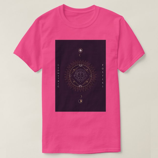 Camiseta Símbolos astrológicos geométricos Cartão tarot Tri (Frente do Design)