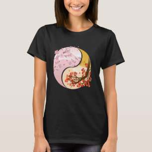 Camiseta Símbolos budistas simbólicos de Ying e Yang Planta