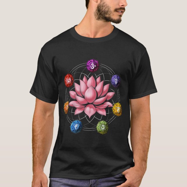 Camiseta Símbolos Chakra Lótus Zen (Frente)