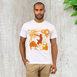 Camiseta Símbolos cor-de-rosa laranja mens T-Shirt