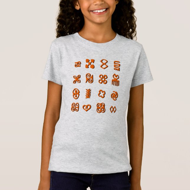 Camiseta Símbolos de Adinkra da África Ocidental (Frente)