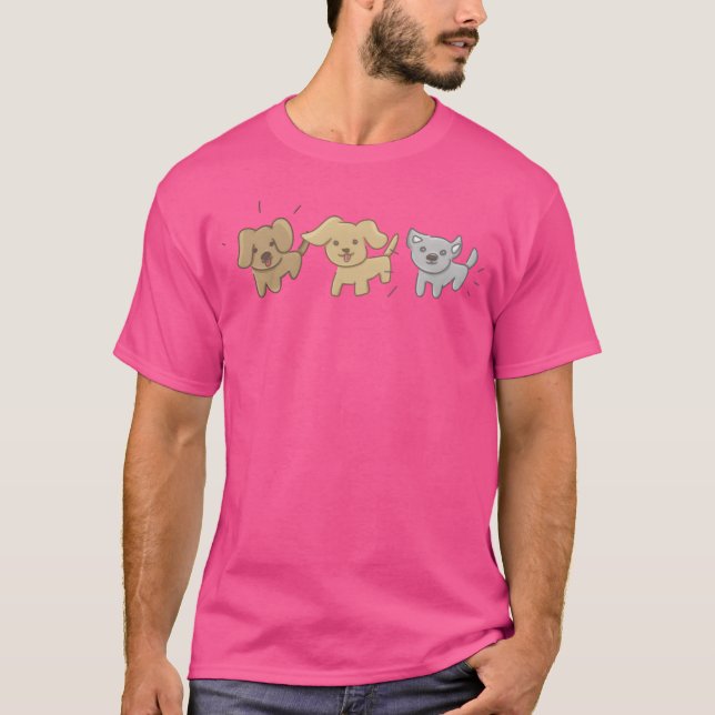 Camiseta Símbolos de animais três cães presente de cachorro (Frente)