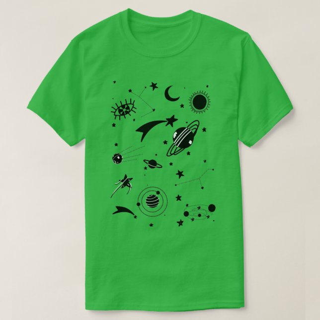 Camiseta símbolos de espaço (Frente do Design)