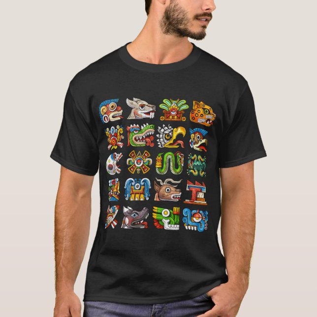 Camiseta Símbolos de Glifos Astecas (Frente)