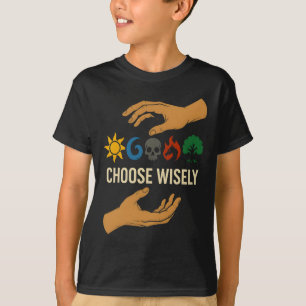 Camiseta Símbolos de Mana Coletando Magia - Escolha Sabiame