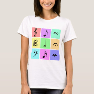 Camiseta símbolos de música pastel