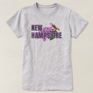 Camiseta Símbolos do Estado de New Hampshire - Tentilhão Ro