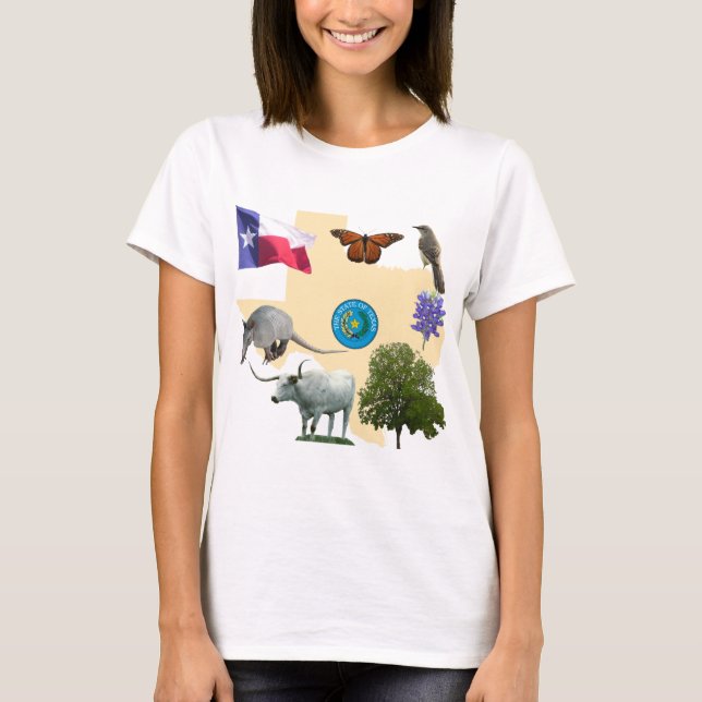 Camiseta Símbolos do Estado do Texas (Frente)