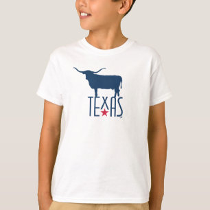 Camiseta Símbolos do Texas, Longhorn, marinha