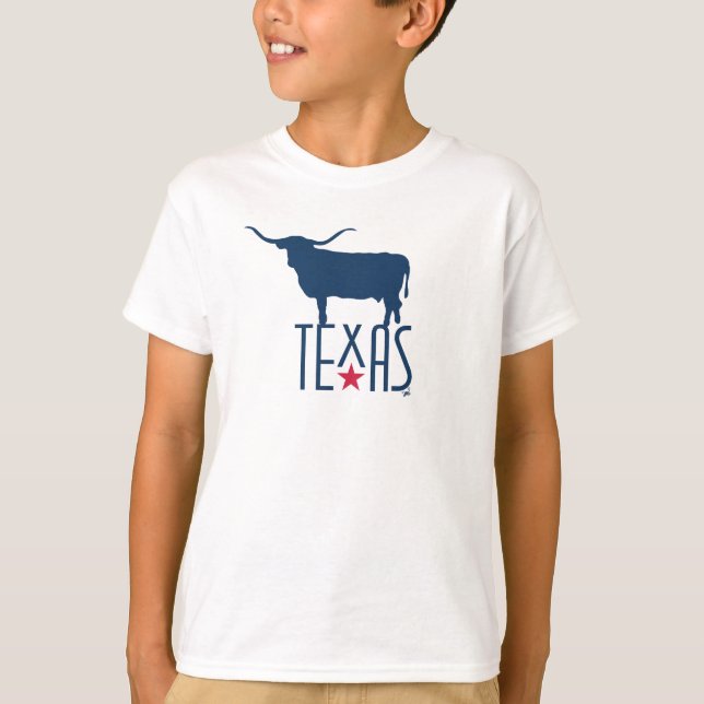 Camiseta Símbolos do Texas, Longhorn, marinho (Frente)