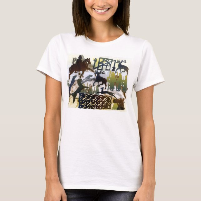 Camiseta Símbolos e laço Pictish (Frente)