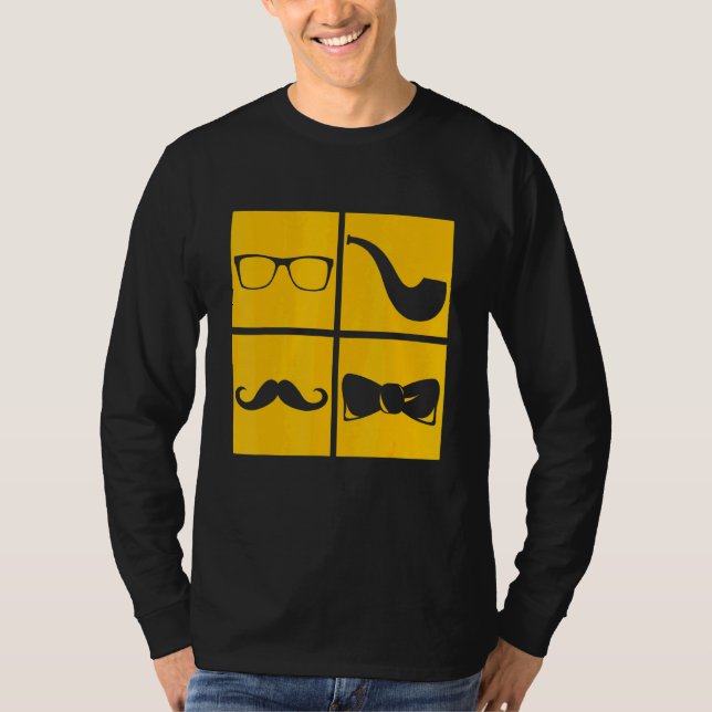 Camiseta Símbolos hipsteres Tubo de bigode Óculos de fumant (Frente)