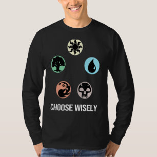 Camiseta Símbolos Mana Reunindo Mágica Escolher Azul Inteli