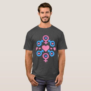 Camiseta Símbolos masculinos e fêmeas