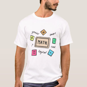 Camiseta Símbolos matemáticos para estudantes e pais