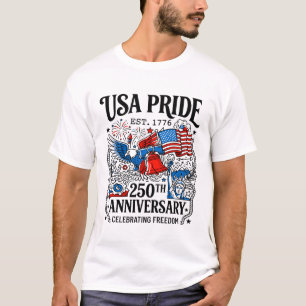Camiseta Símbolos Nacionais de Orgulho dos Estados Unidos d