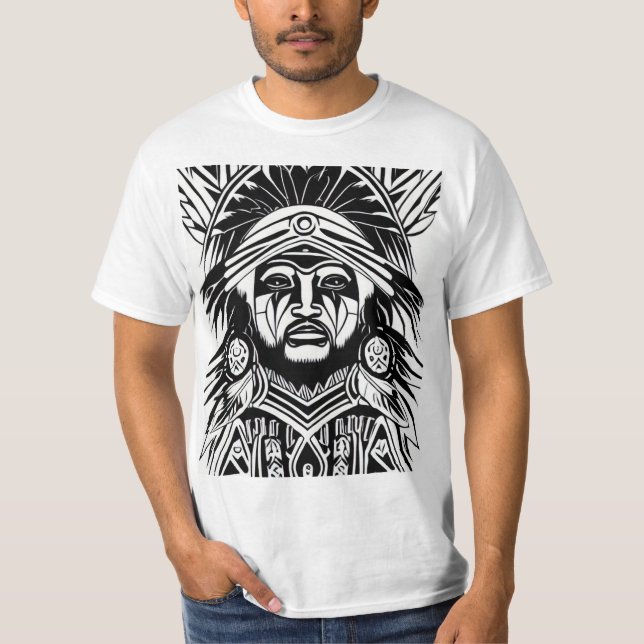 Camiseta Símbolos Sagrados: Design de linhagem Nativa Ameri (Frente)