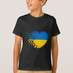 Camiseta Símbolos Ucranianos Bandeira Ucraniana Coração Amo